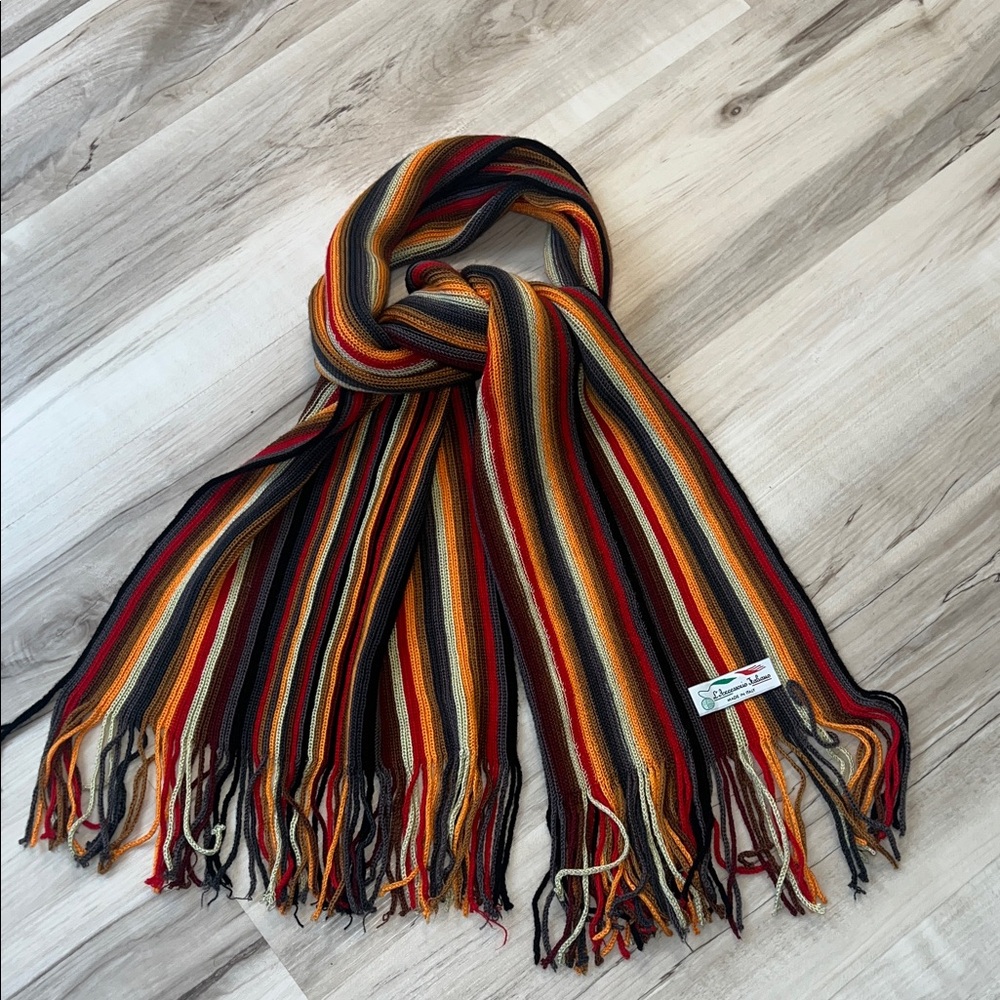 Vibrant Striped Knit Scarf